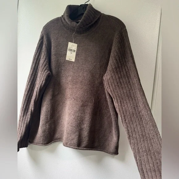 J. Jill Brown Ribbed Turtleneck Sweater - Picture 5 of 9